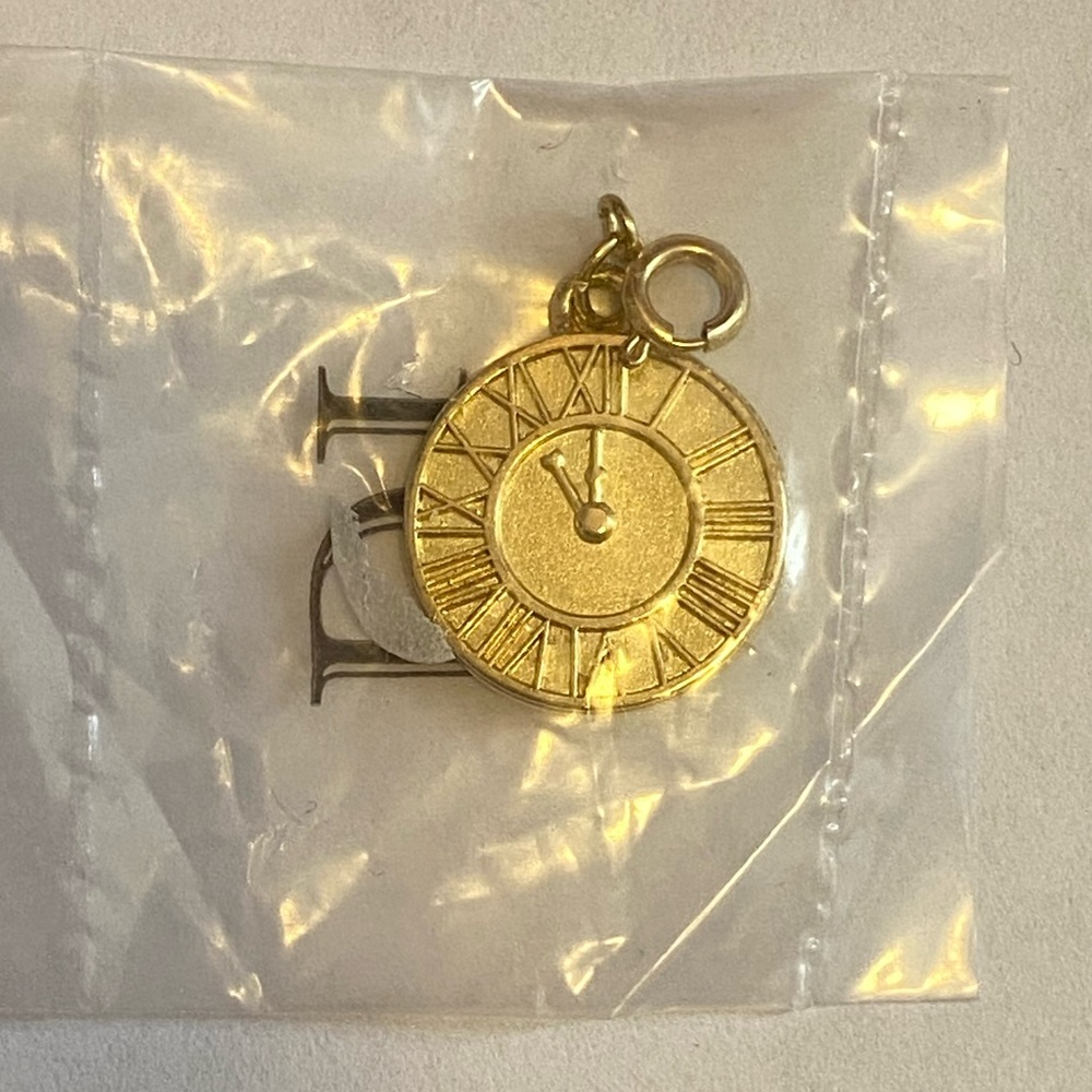 Gold Roman Numeral Clock Pendant
